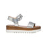 Sandali argento con fascia effetto intrecciato e zeppa 3 cm Lora Ferres, Donna, SKU w043000254, Immagine 0